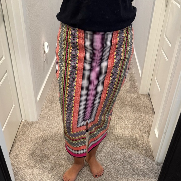 Bisou Bisou Michele Bohbot Colorful Geometric Patterned Skirt- Size Large - Picture 3 of 11